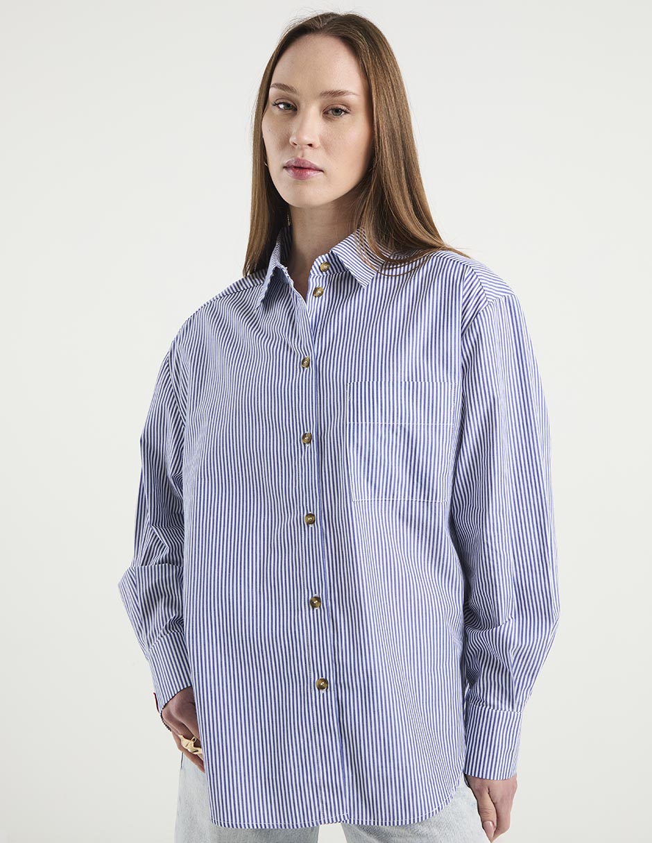 Camisa de algodón manga larga para mujer 1