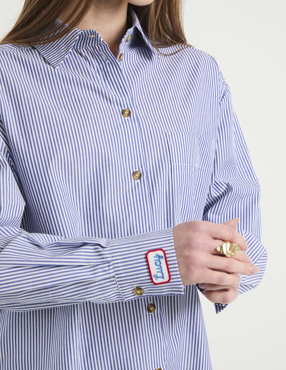 Camisa de algodón manga larga para mujer 7