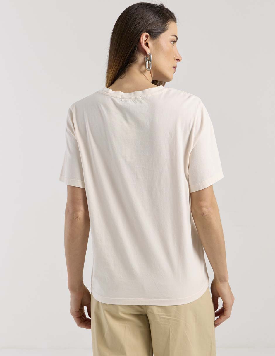 Playera manga al codo cuello redondo mujer 4