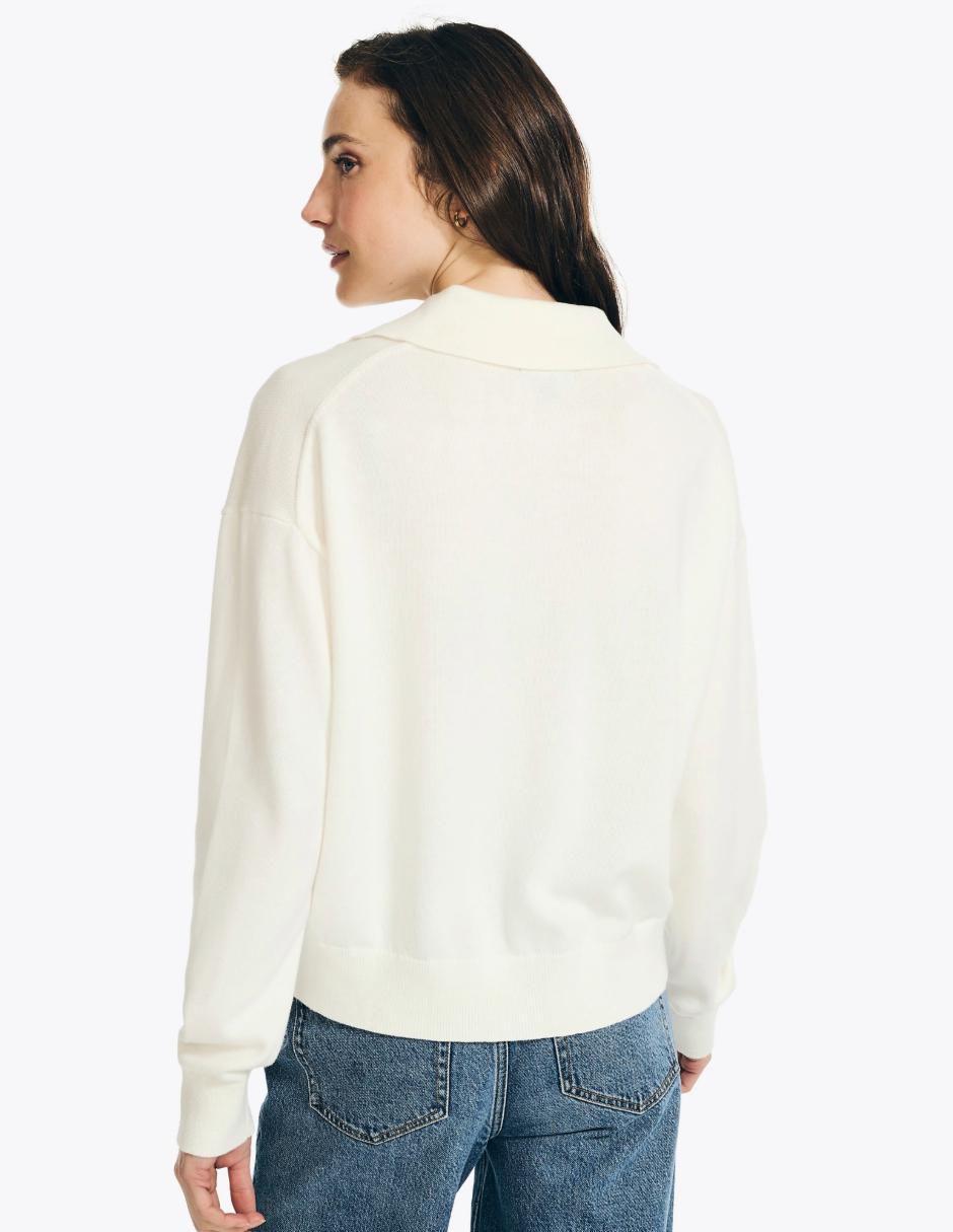Suéter cuello camisero para mujer