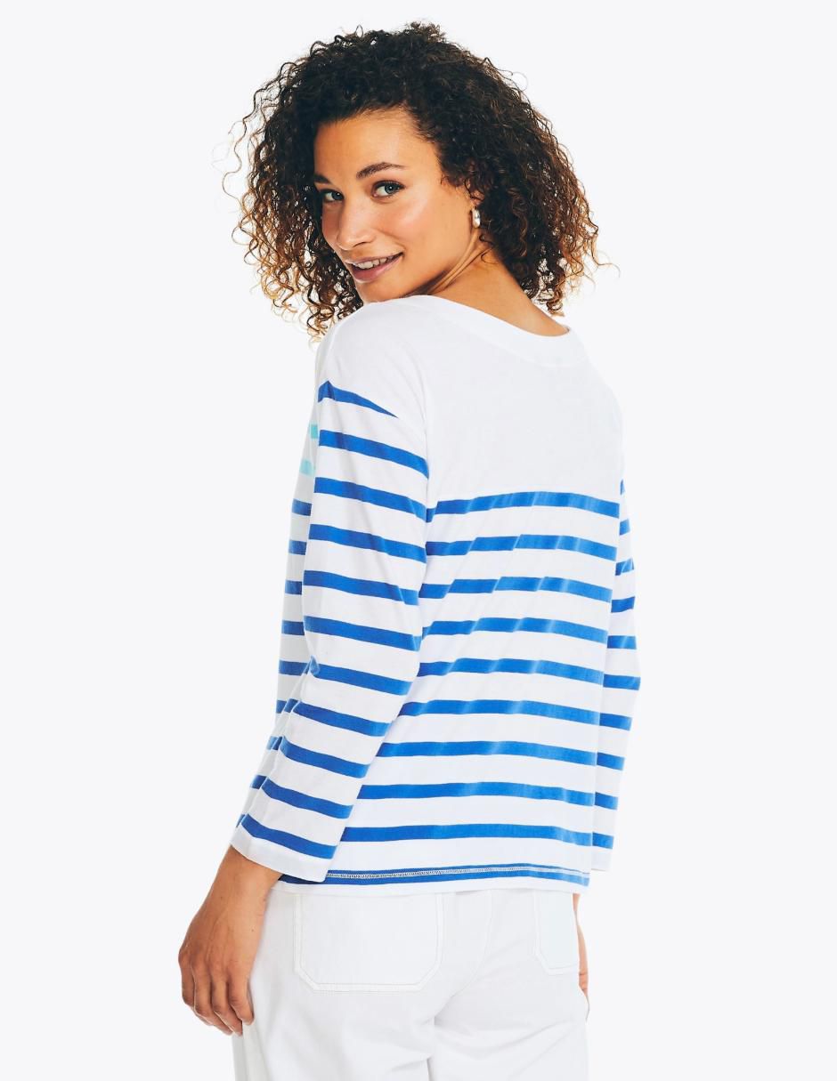 Playera manga larga Es 25 cuello redondo mujer