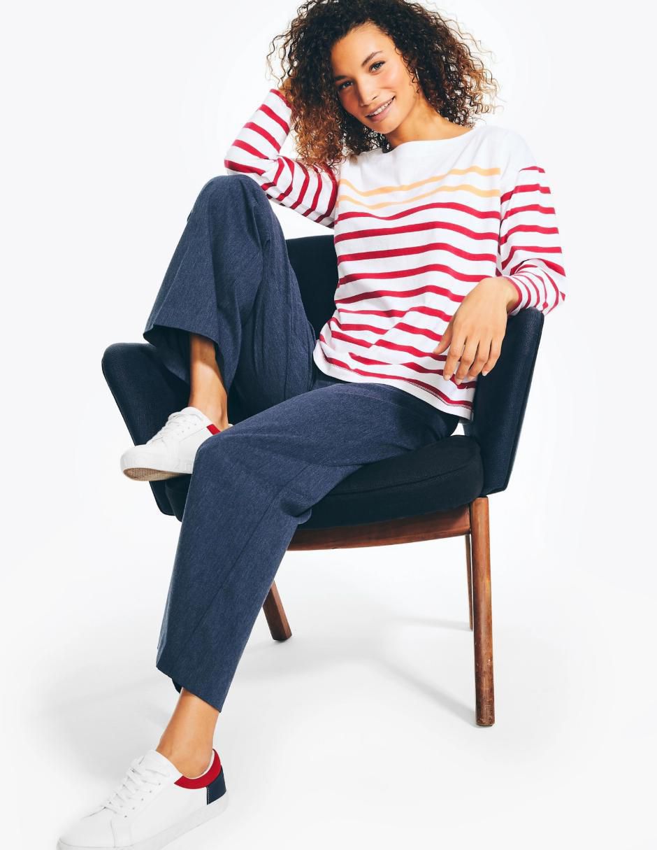 Playera manga larga Ef 25 cuello redondo mujer