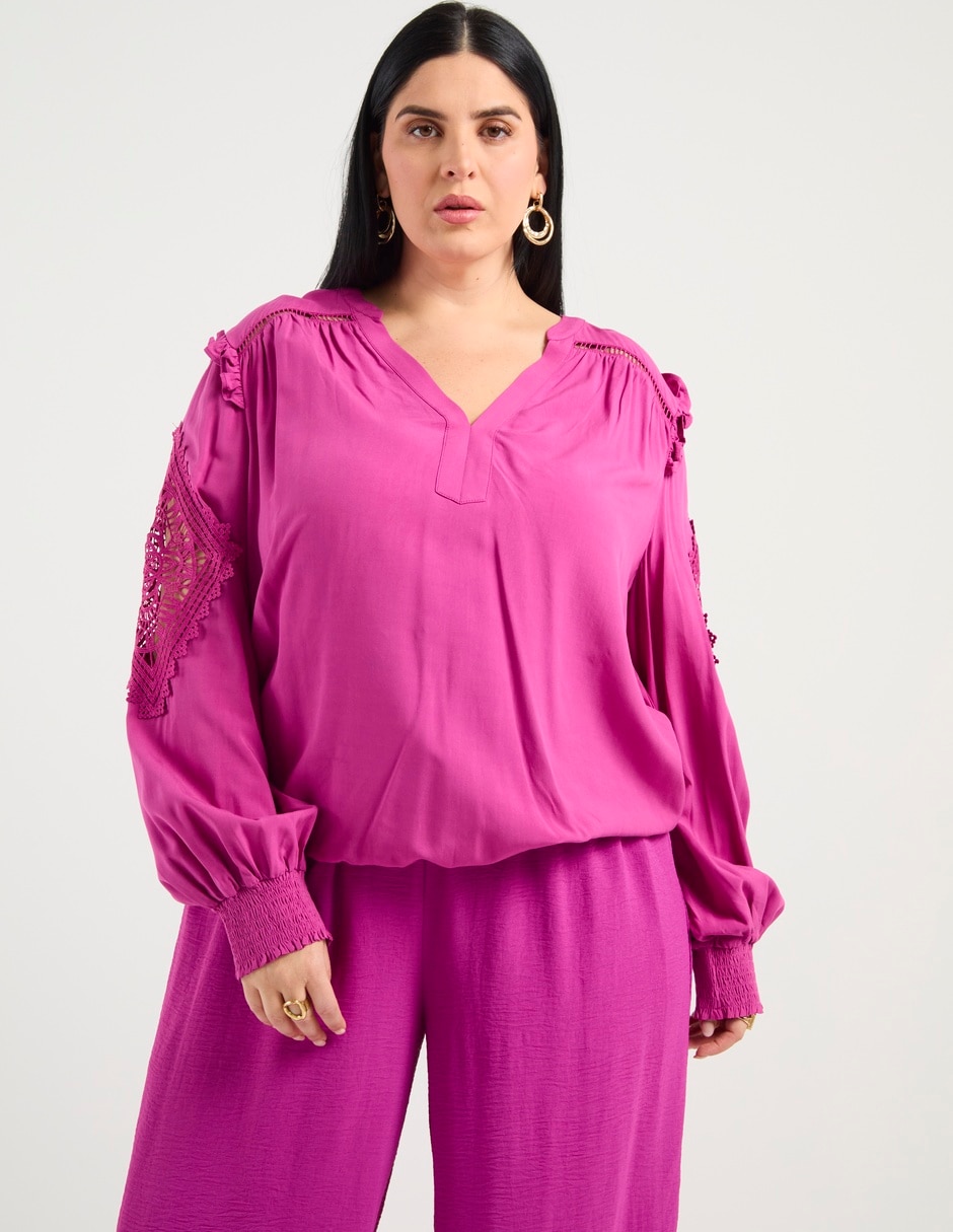 Blusa manga larga para mujer