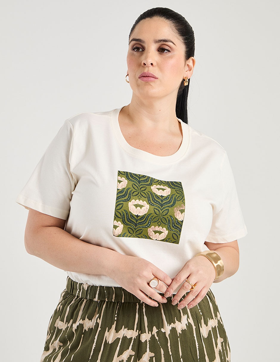 Playera manga corta cuello redondo mujer 6