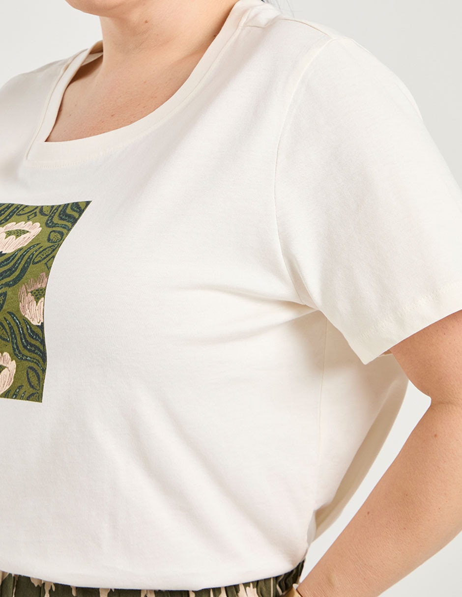 Playera manga corta cuello redondo mujer 4