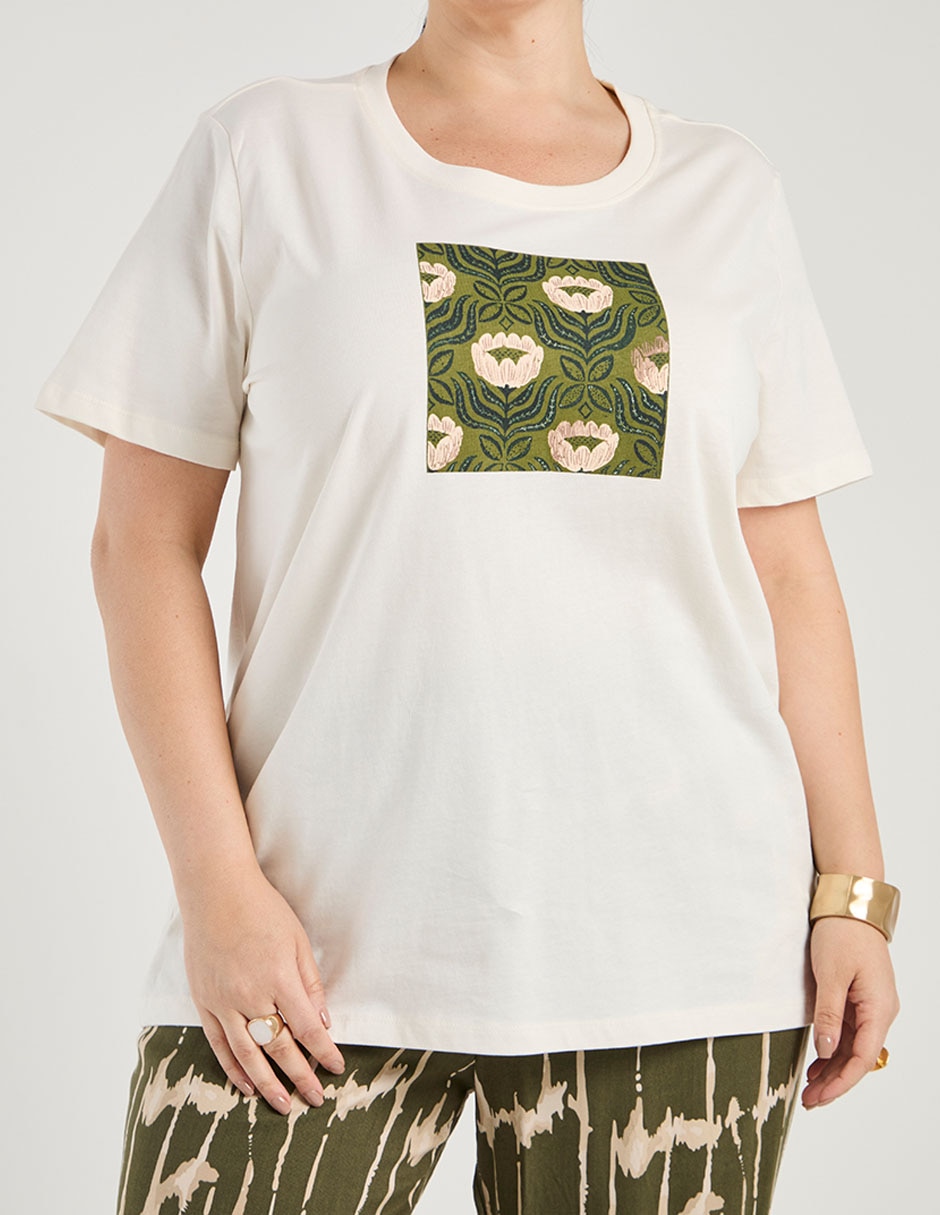 Playera manga corta cuello redondo mujer 3