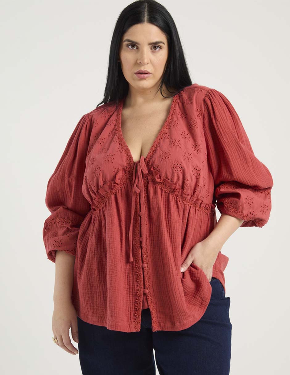 Blusa The Pattern manga 3/4 para mujer
