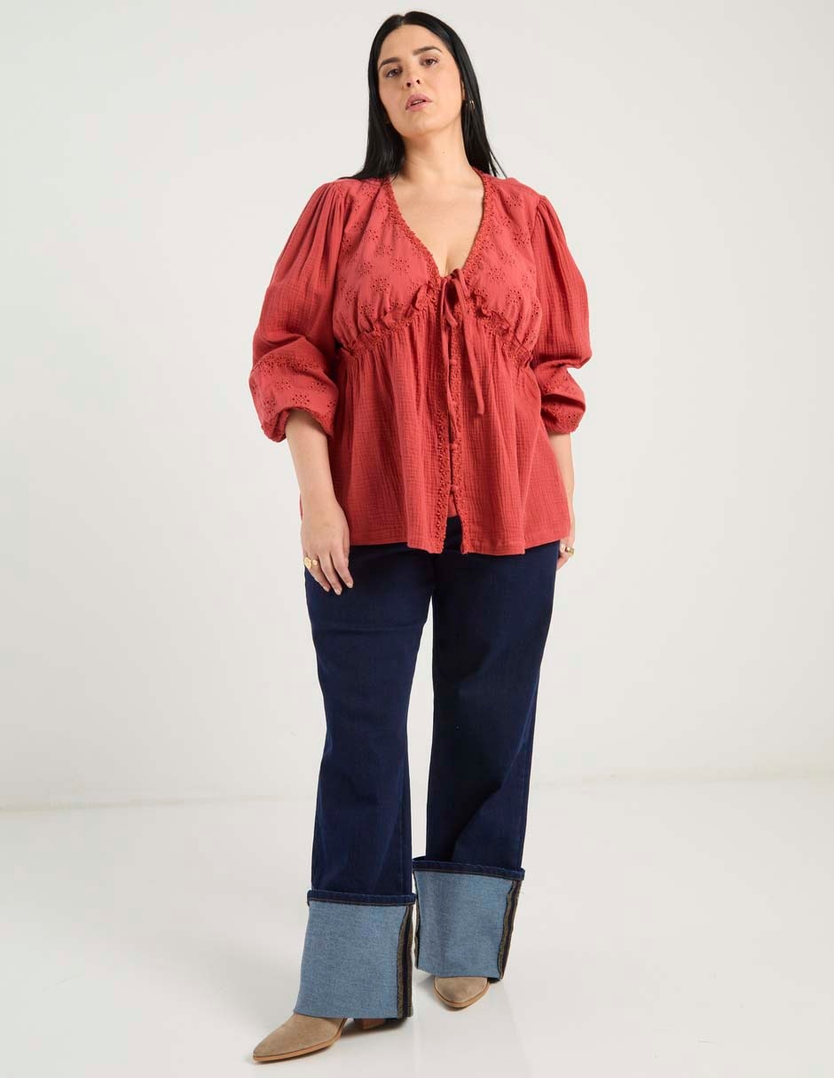 Blusa The Pattern manga 3/4 para mujer
