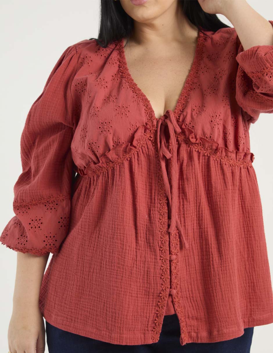 Blusa The Pattern manga 3/4 para mujer