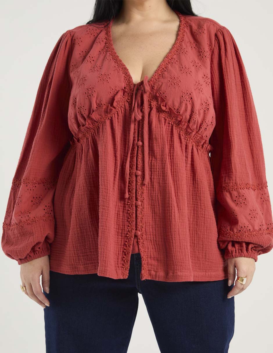 Blusa The Pattern manga 3/4 para mujer