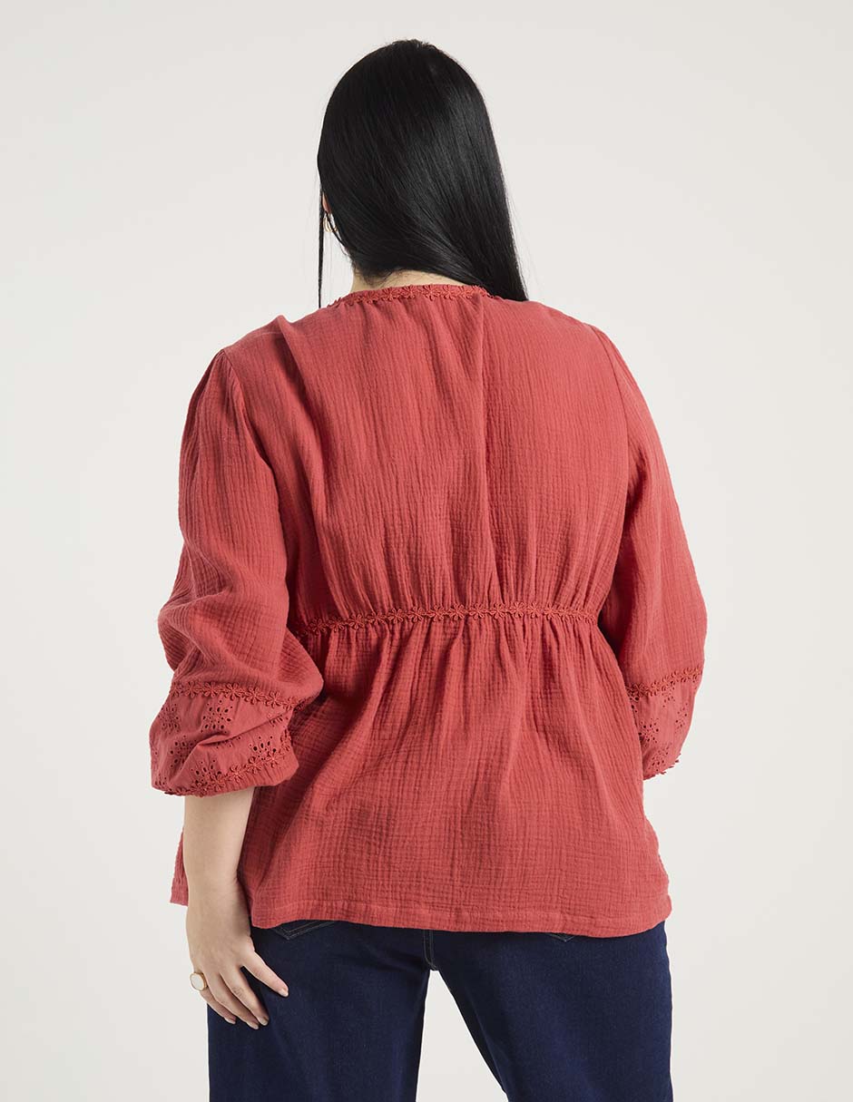 Blusa The Pattern manga 3/4 para mujer