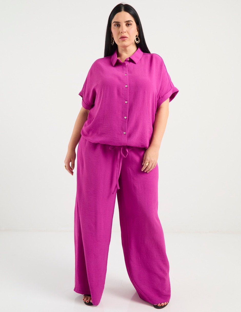 Blusa camisera manga corta para mujer 9
