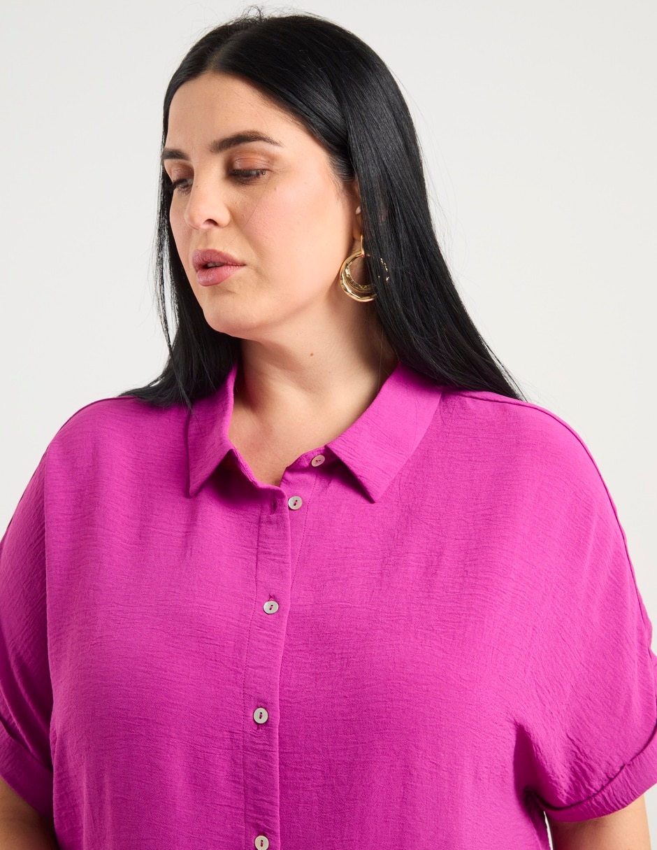 Blusa camisera manga corta para mujer 10