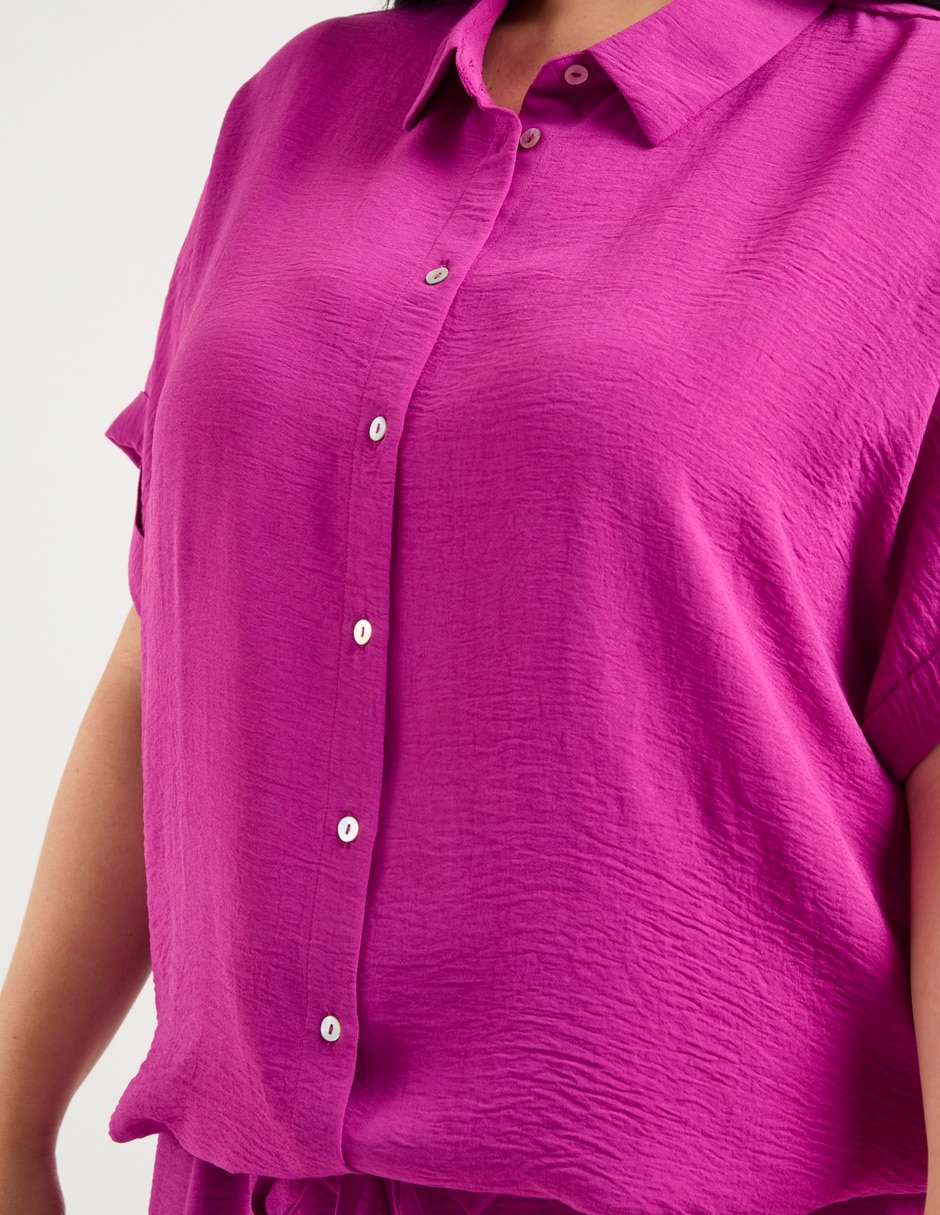 Blusa camisera manga corta para mujer 11