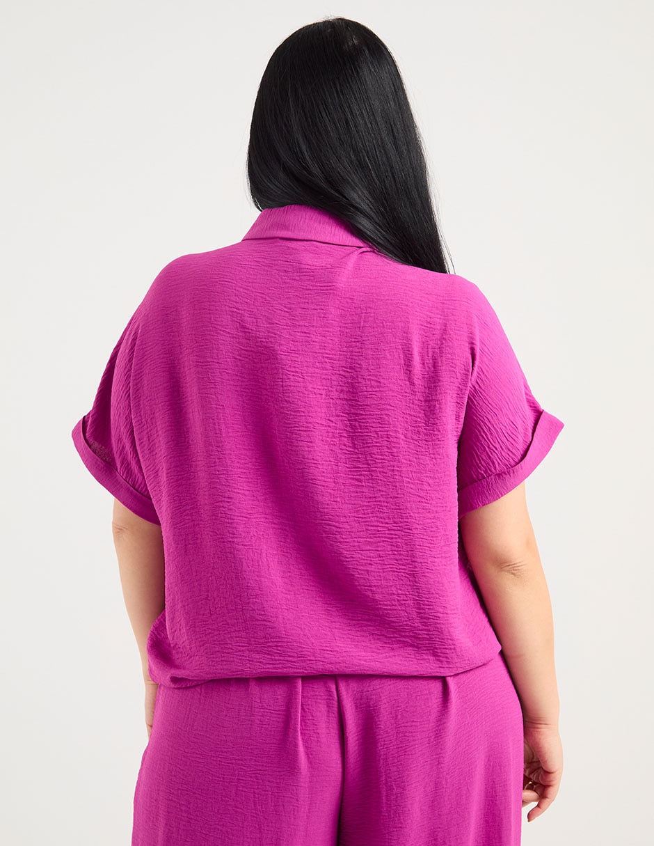 Blusa camisera manga corta para mujer 12