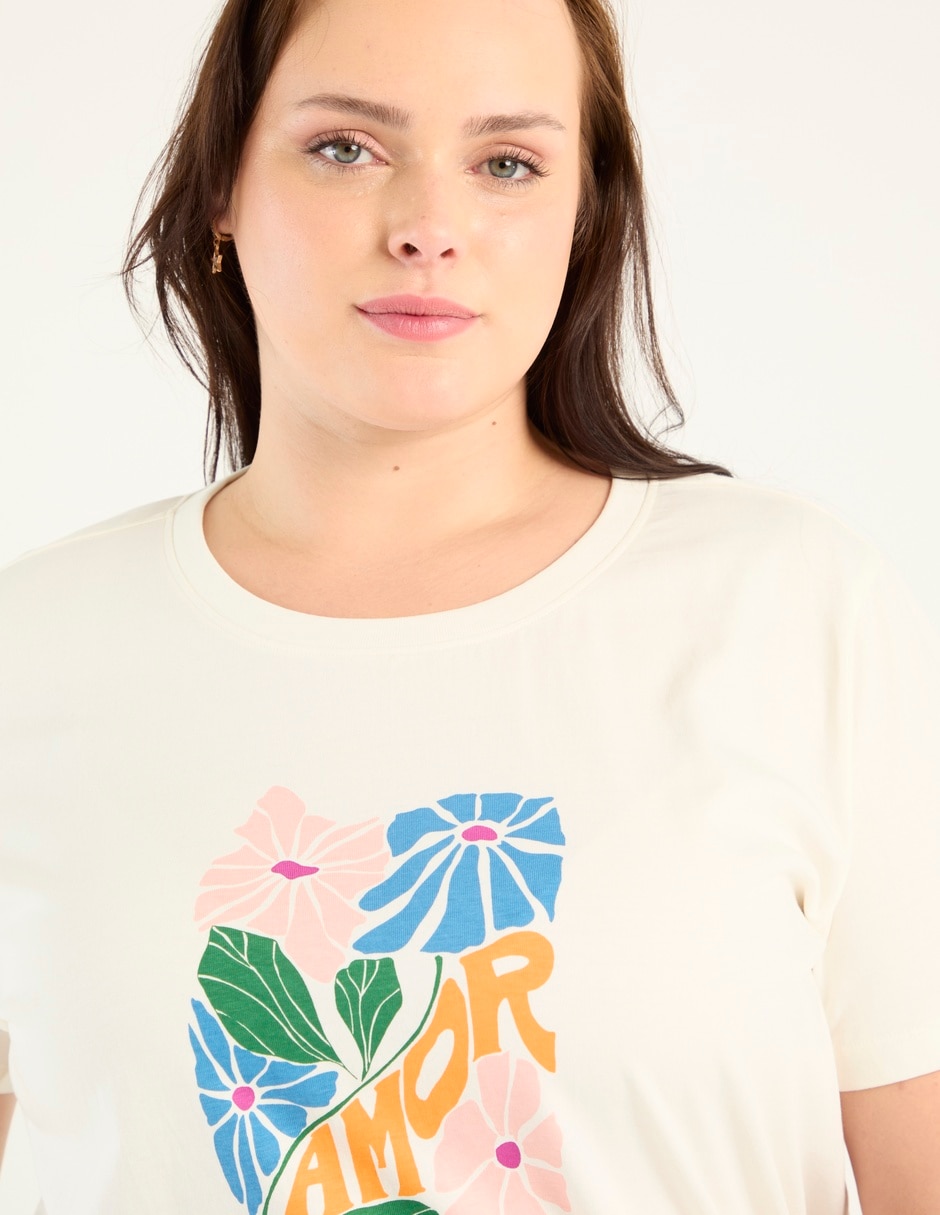 Playera manga corta The Pattern cuello redondo para mujer