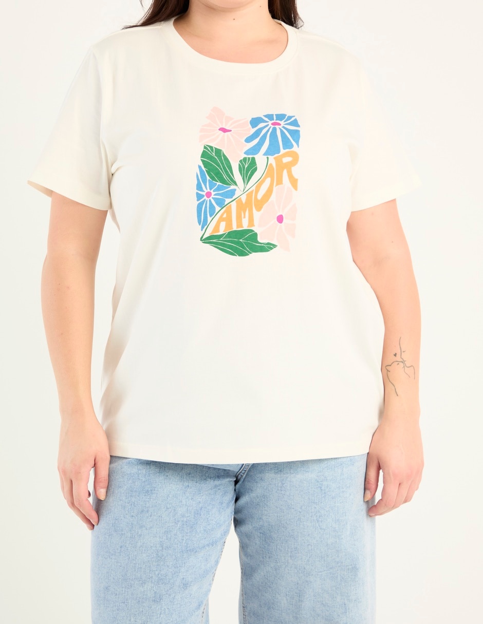 Playera manga corta The Pattern cuello redondo para mujer