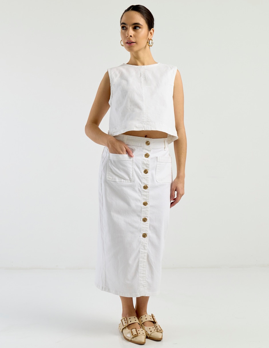 Falda crop Petite Studio a la cintura