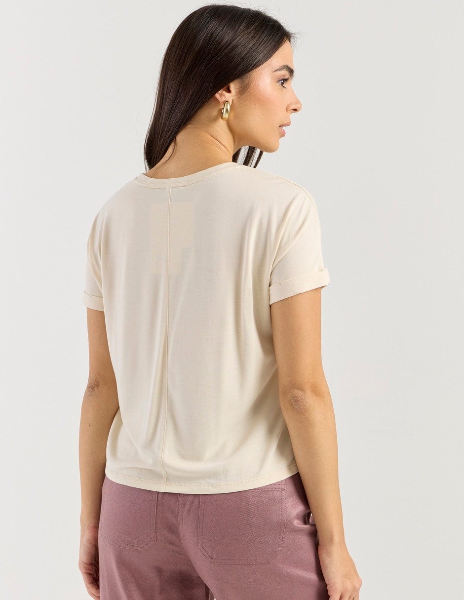 Playera manga corta cuello redondo para mujer 5