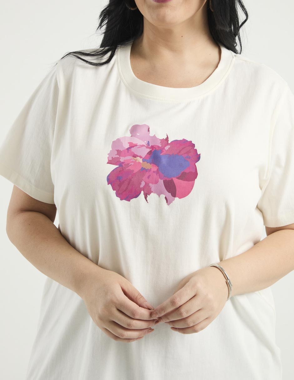 Playera manga corta The Pattern cuello redondo para mujer
