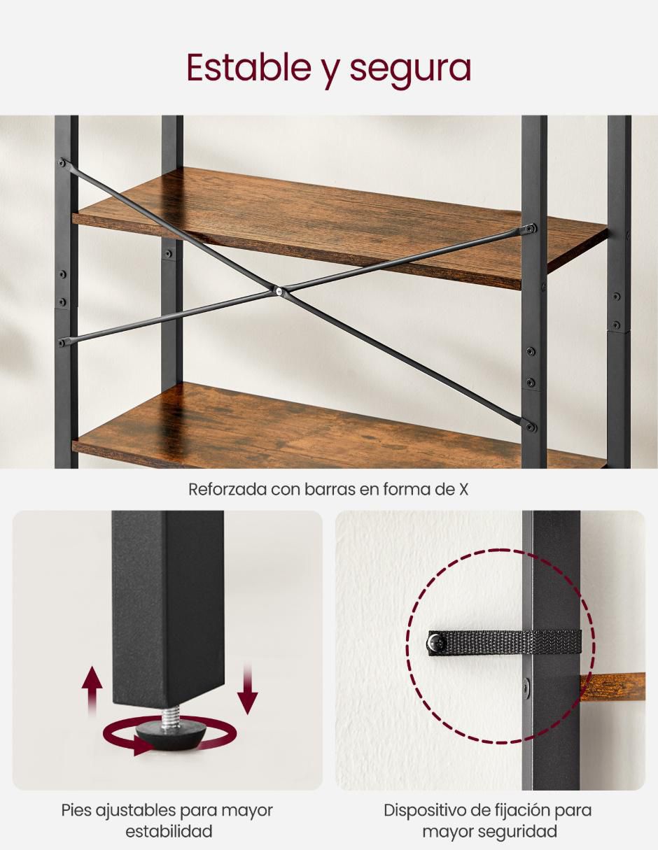 Librero armable Barnet de acero