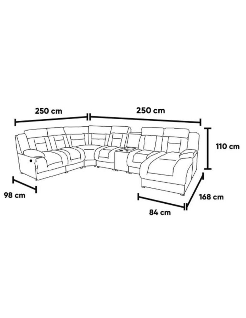 Sala modular Marise de velvet 6