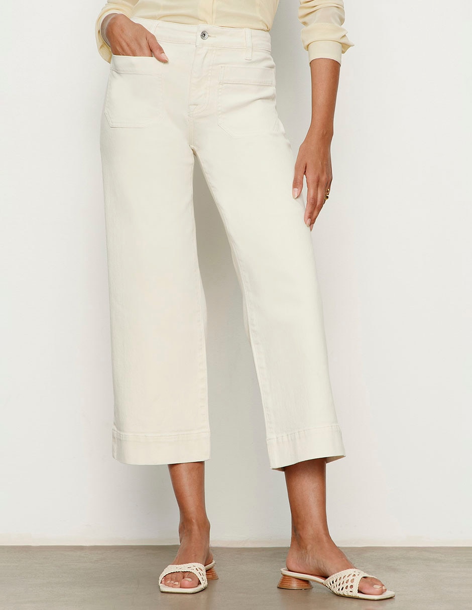 Jeans capri relajado para mujer 1