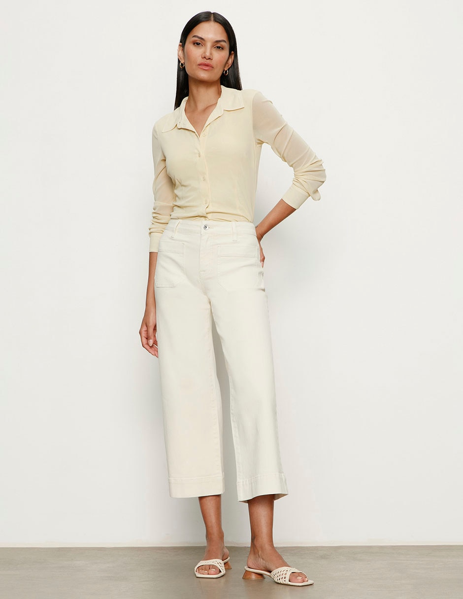 Jeans capri relajado para mujer 10