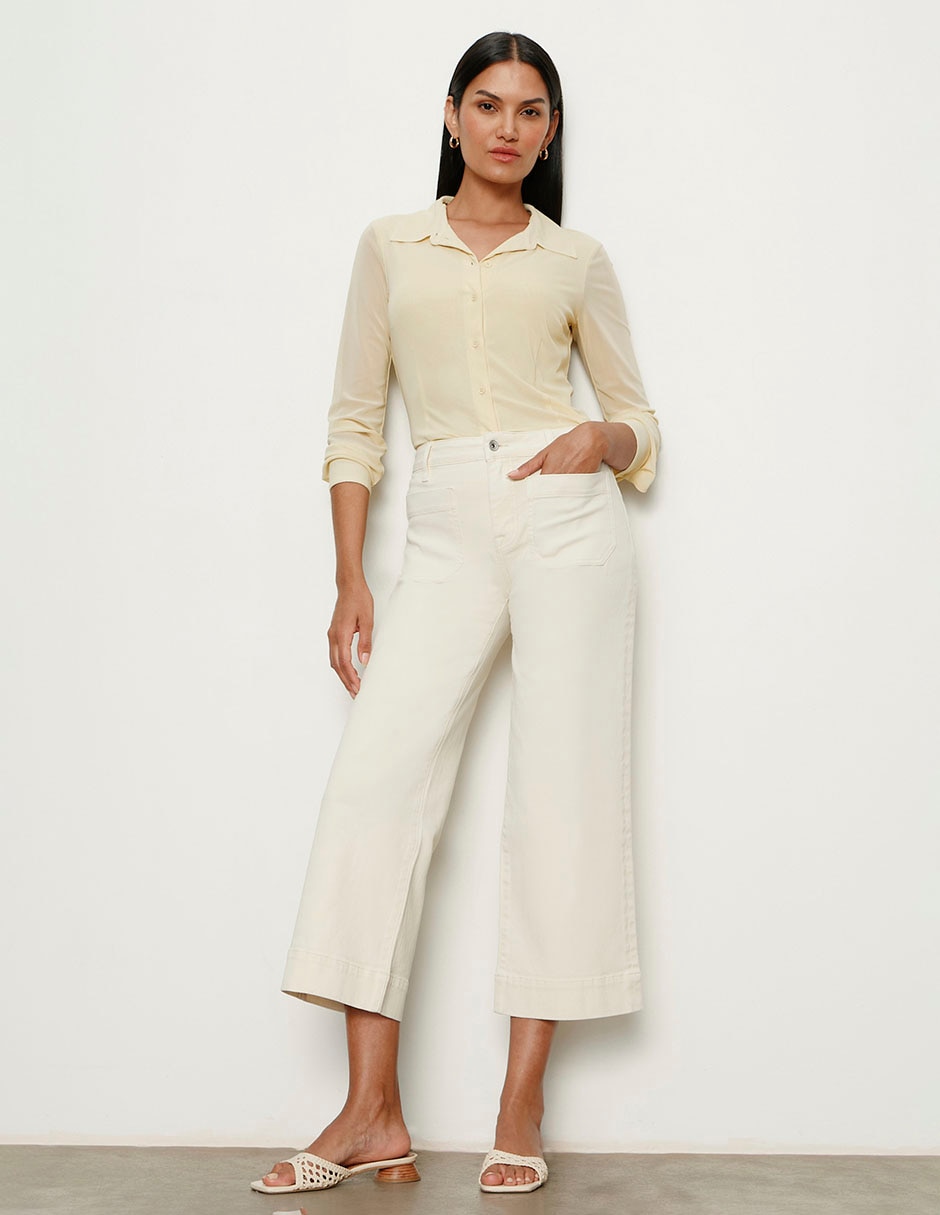 Jeans capri relajado para mujer 11