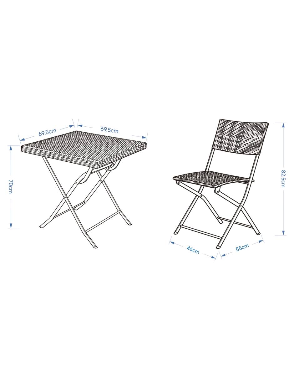 Set de terraza Marieta contemporáneo de ratán sintético 5 piezas