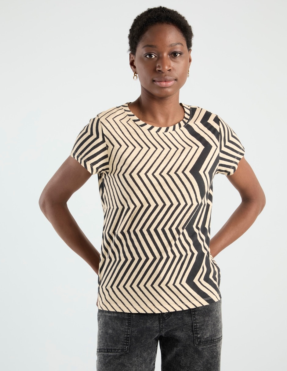 Playera manga corta cuello redondo para mujer 1
