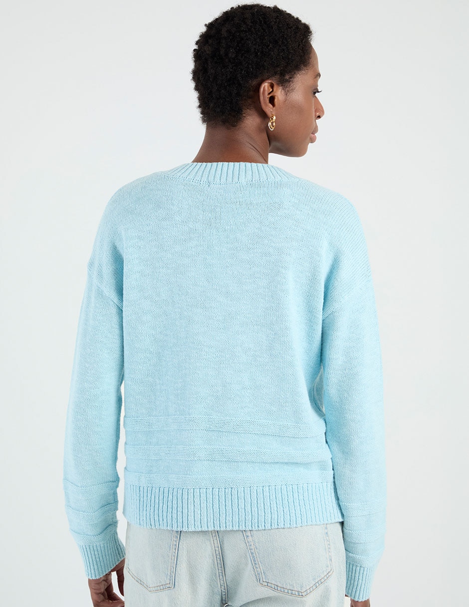 Suéter cuello V para mujer 11