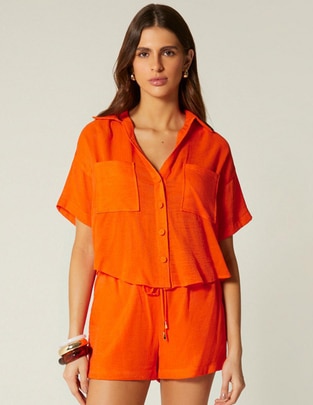Blusa manga corta para mujer