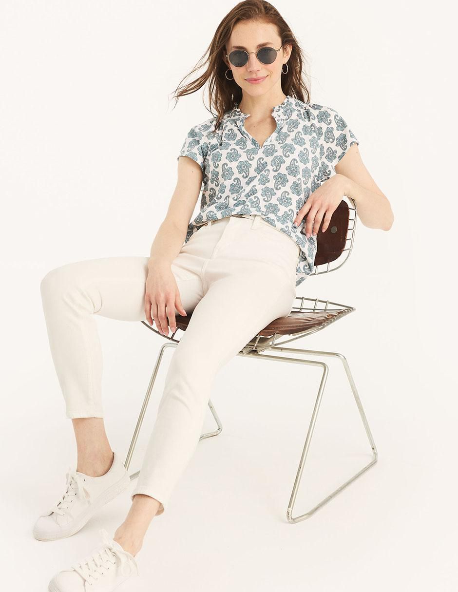 Blusa Nautica manga corta para mujer