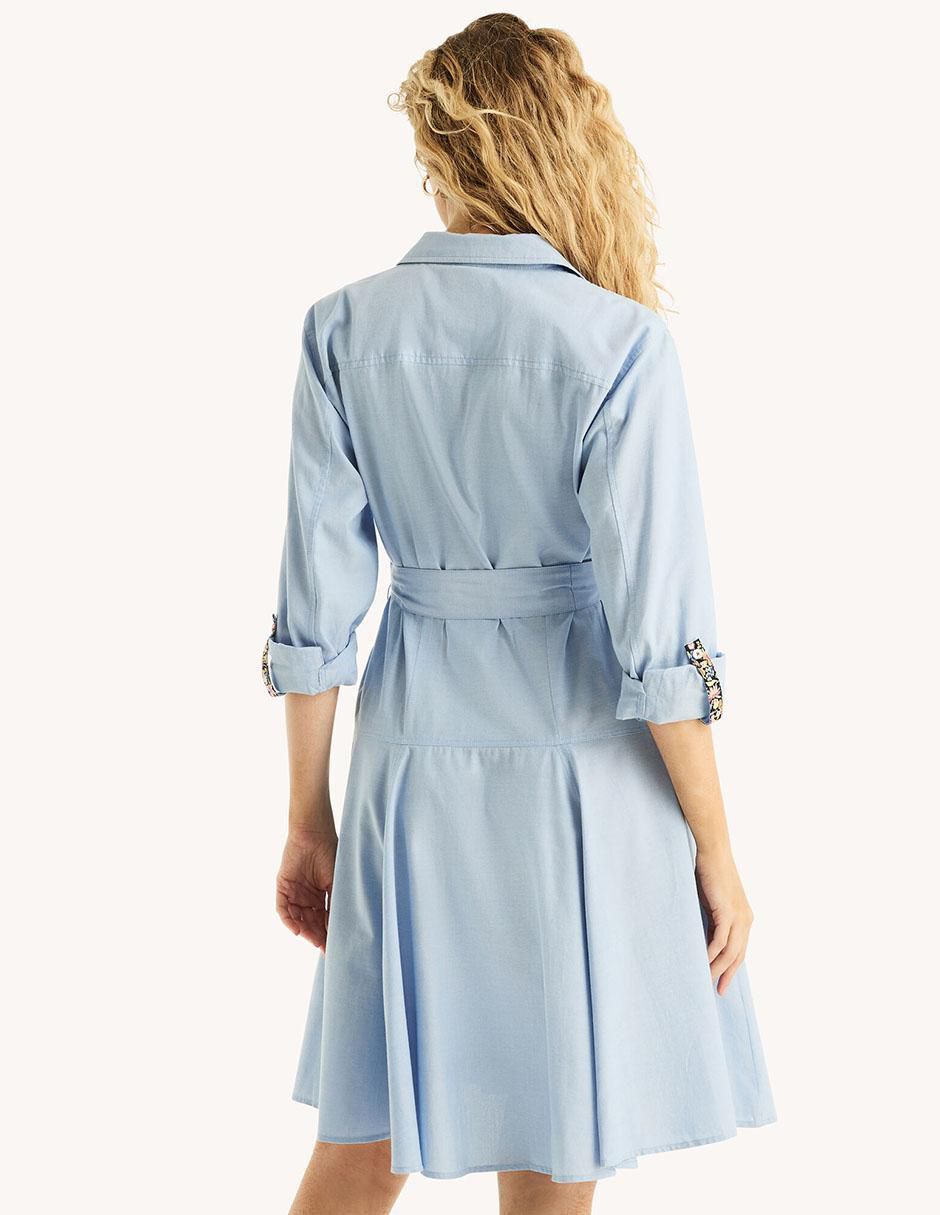 Vestido a la rodilla casual ef para mujer 3