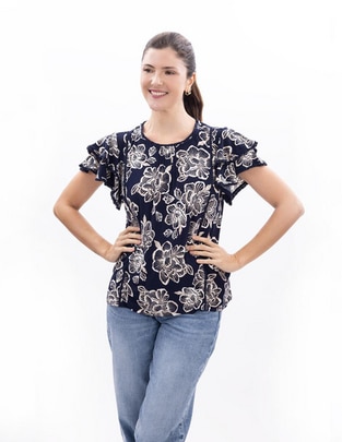 Blusa manga corta para mujer