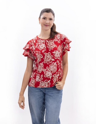Blusa manga corta para mujer
