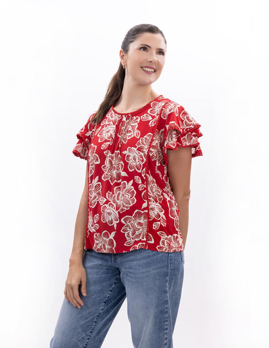 Blusa manga corta para mujer