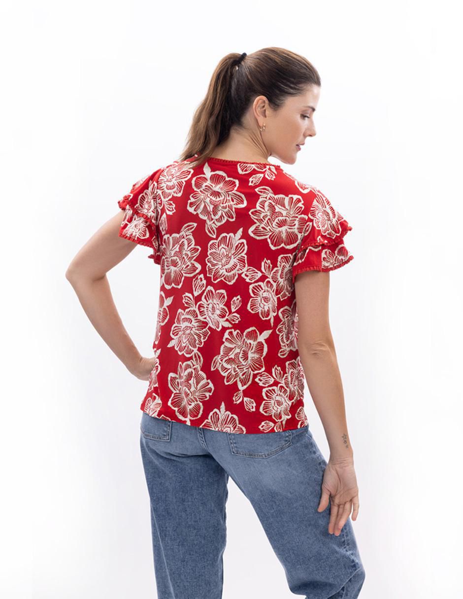 Blusa manga corta para mujer