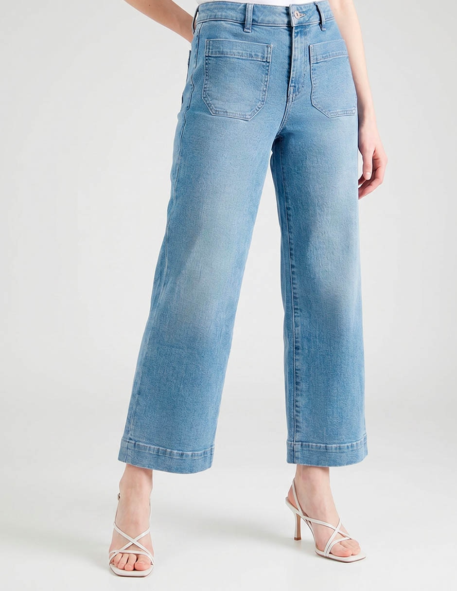 Jeans amplio CP0983AY7B corte cintura para mujer