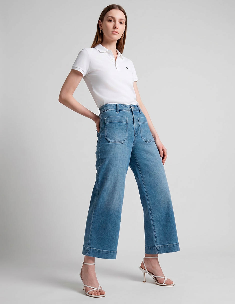 Jeans amplio CP0983AY7B corte cintura para mujer 3