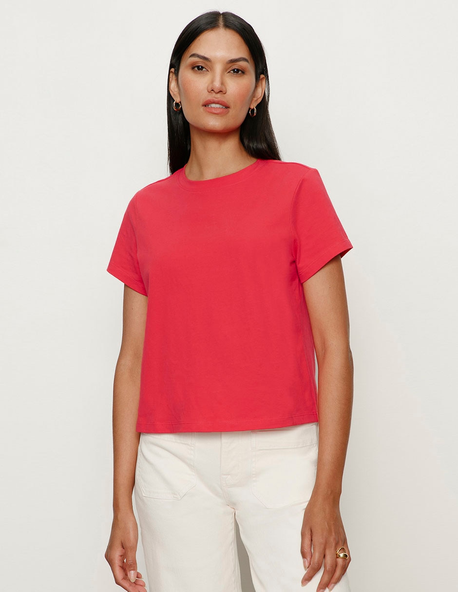 Playera manga corta cuello redondo mujer Playera manga corta cuello redondo mujer