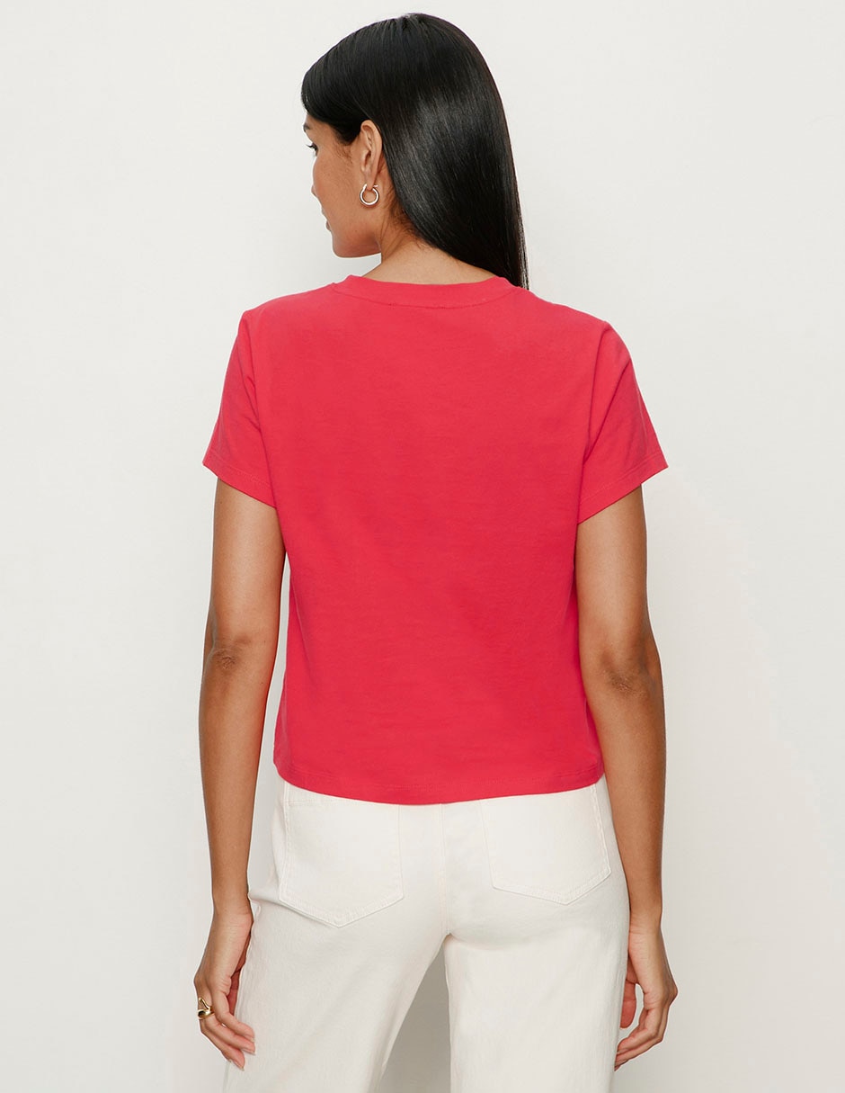 Playera manga corta cuello redondo mujer 4