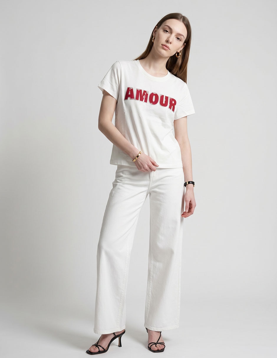 Playera manga corta Sanctuary cuello redondo para mujer