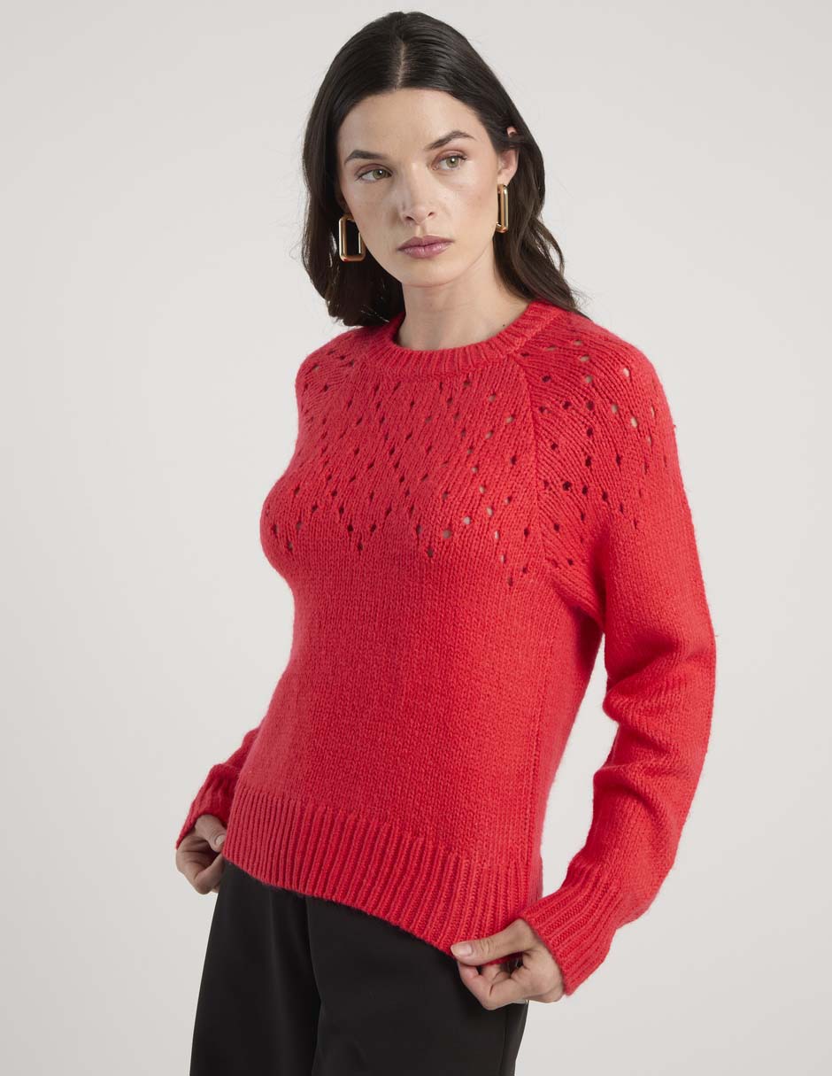 Suéter cuello redondo para mujer