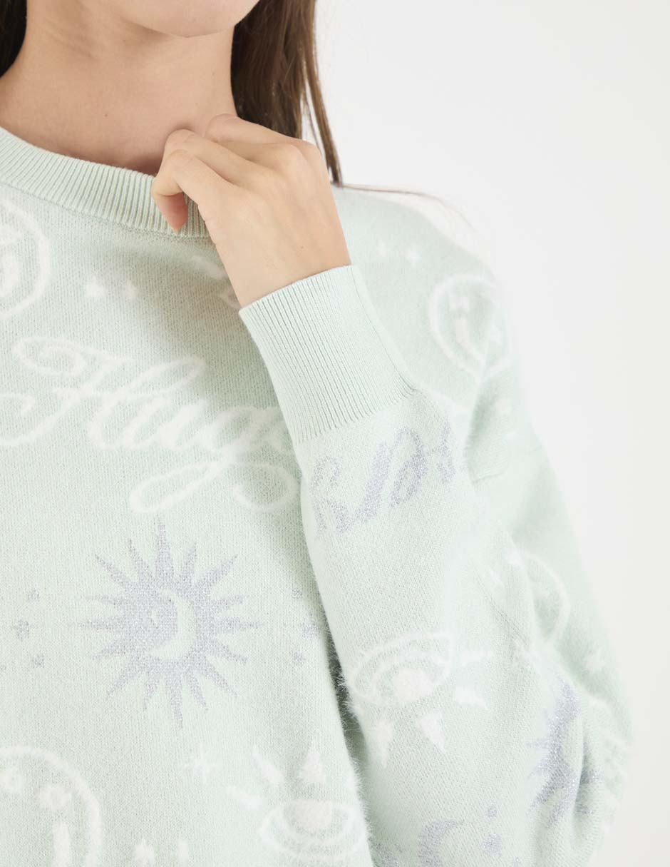 Suéter cuello redondo para mujer