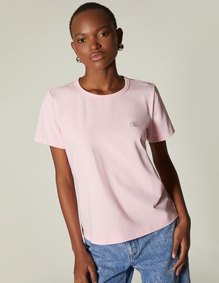 Playera manga corta cuello redondo para mujer