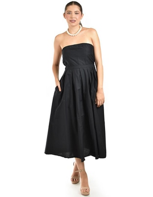 Vestido midi de fiesta escote Bajo