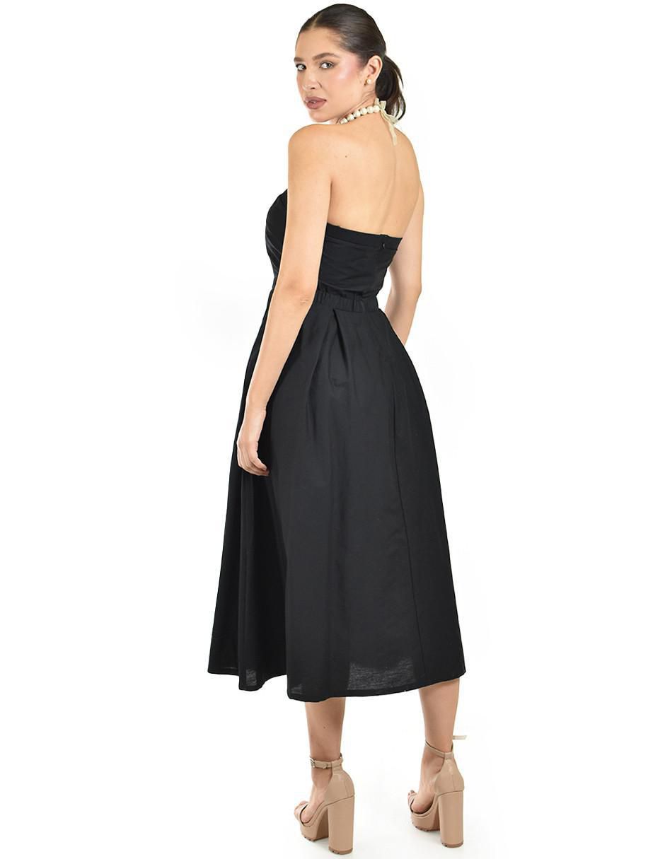 Vestido midi de fiesta escote Bajo