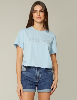 Playera manga corta Studio F Rome cuello redondo para mujer